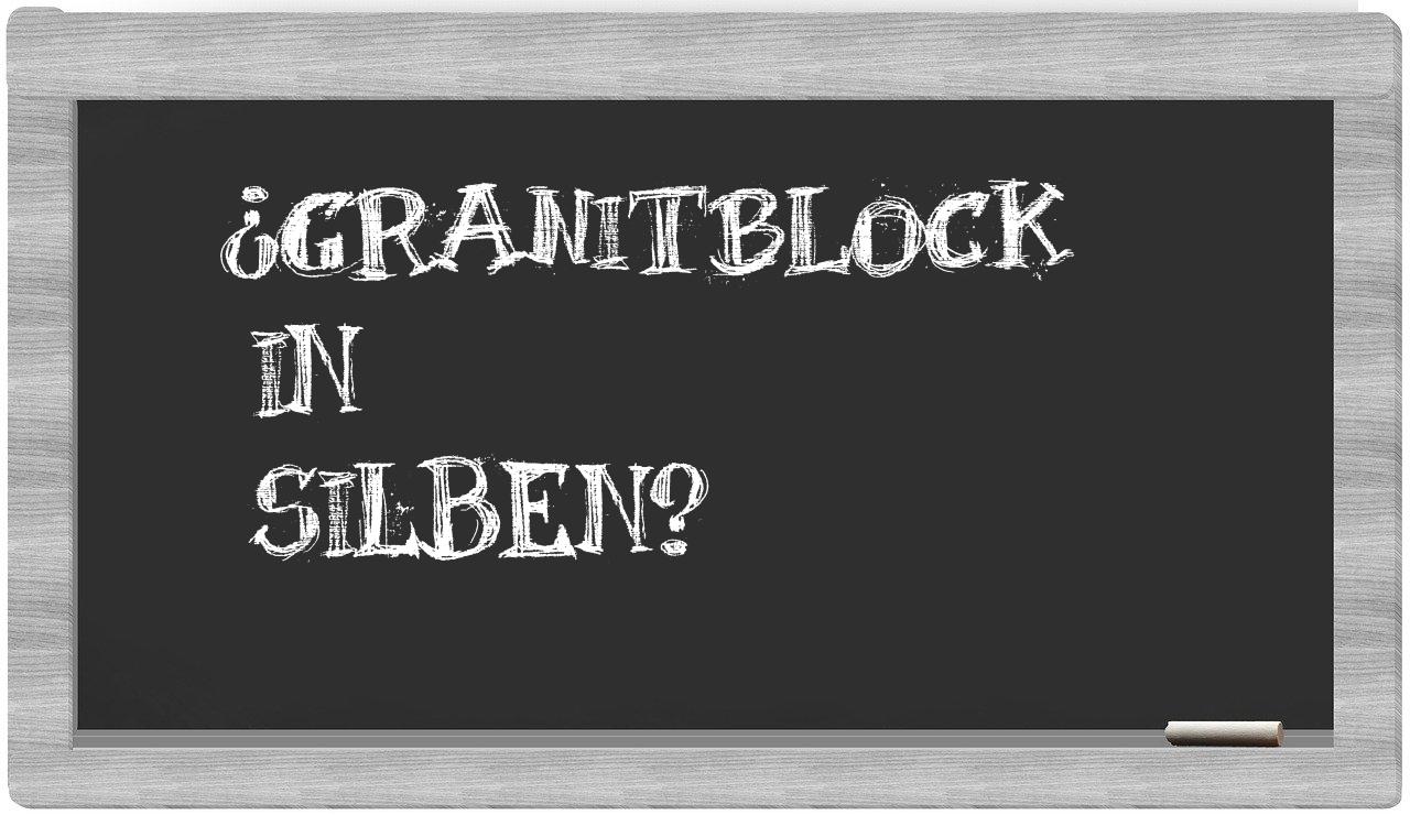 Granitblock in syllables