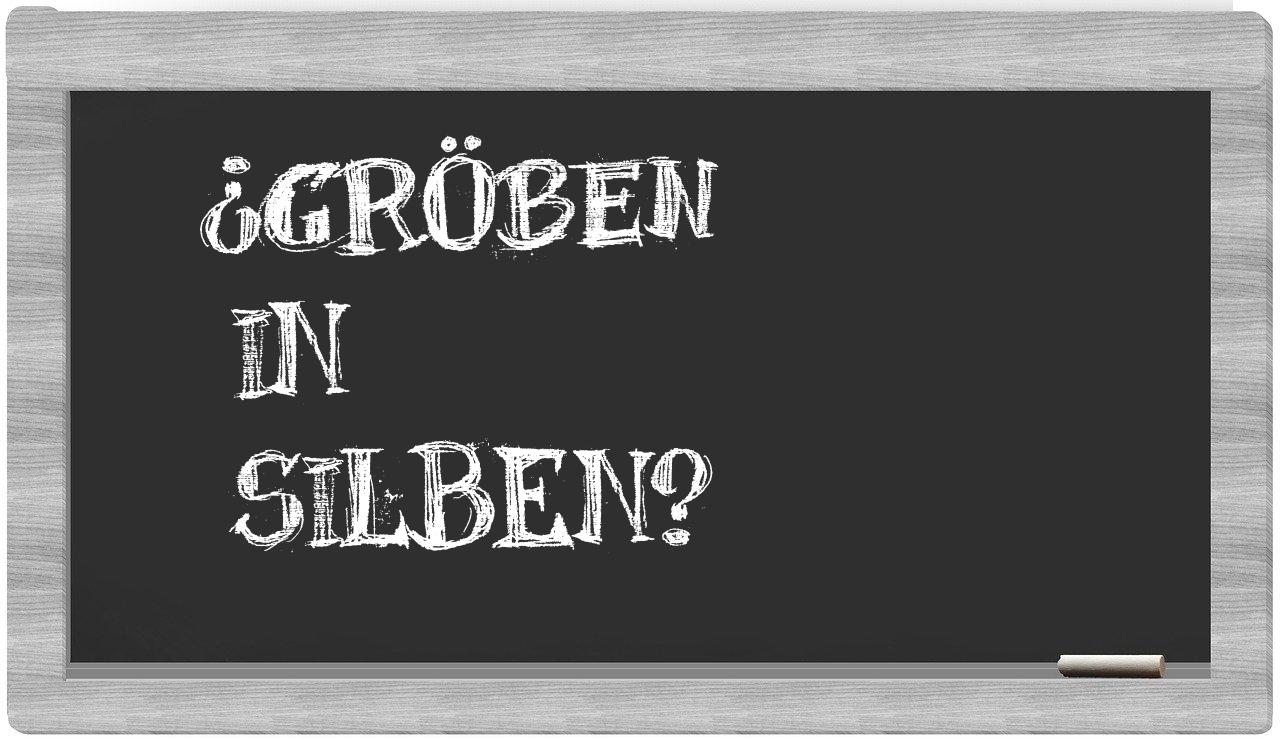 Gröben in syllables