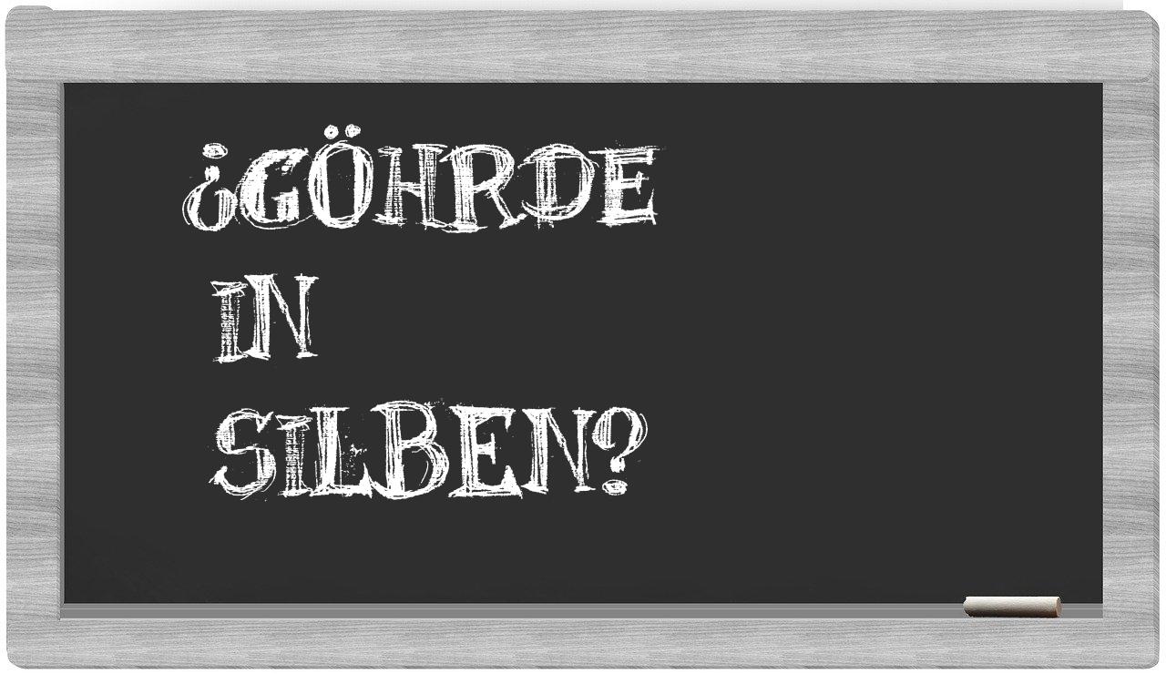 Göhrde in syllables