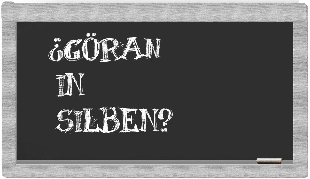 Göran in syllables