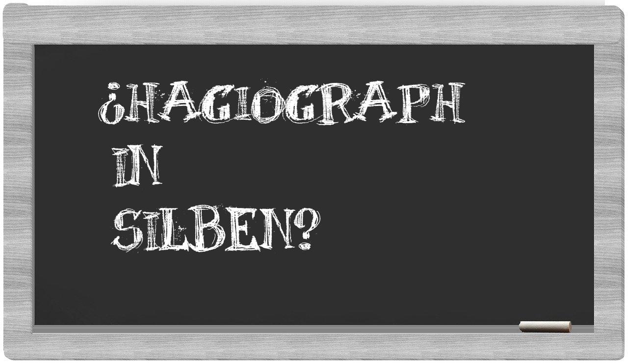Hagiograph in syllables