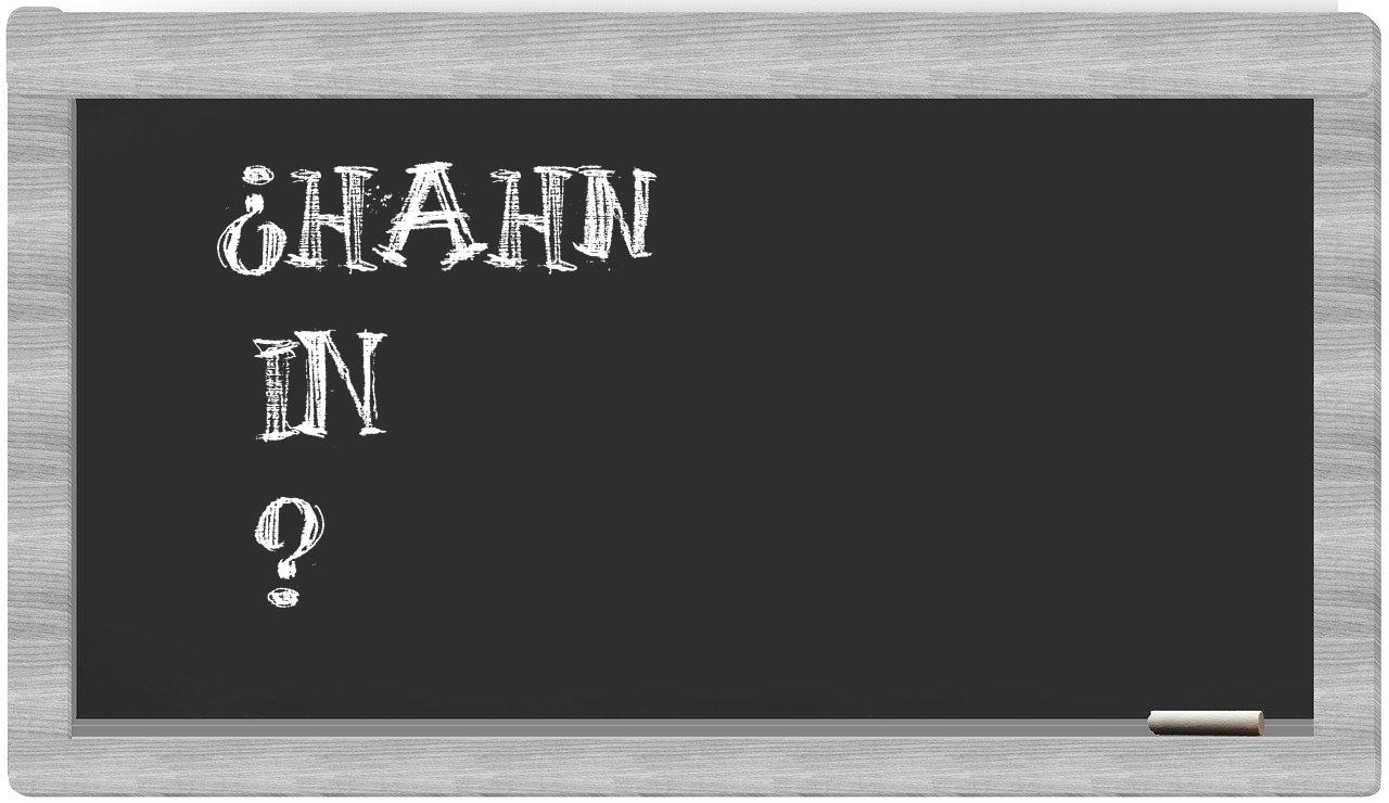 ¿Hahn en sílabas?