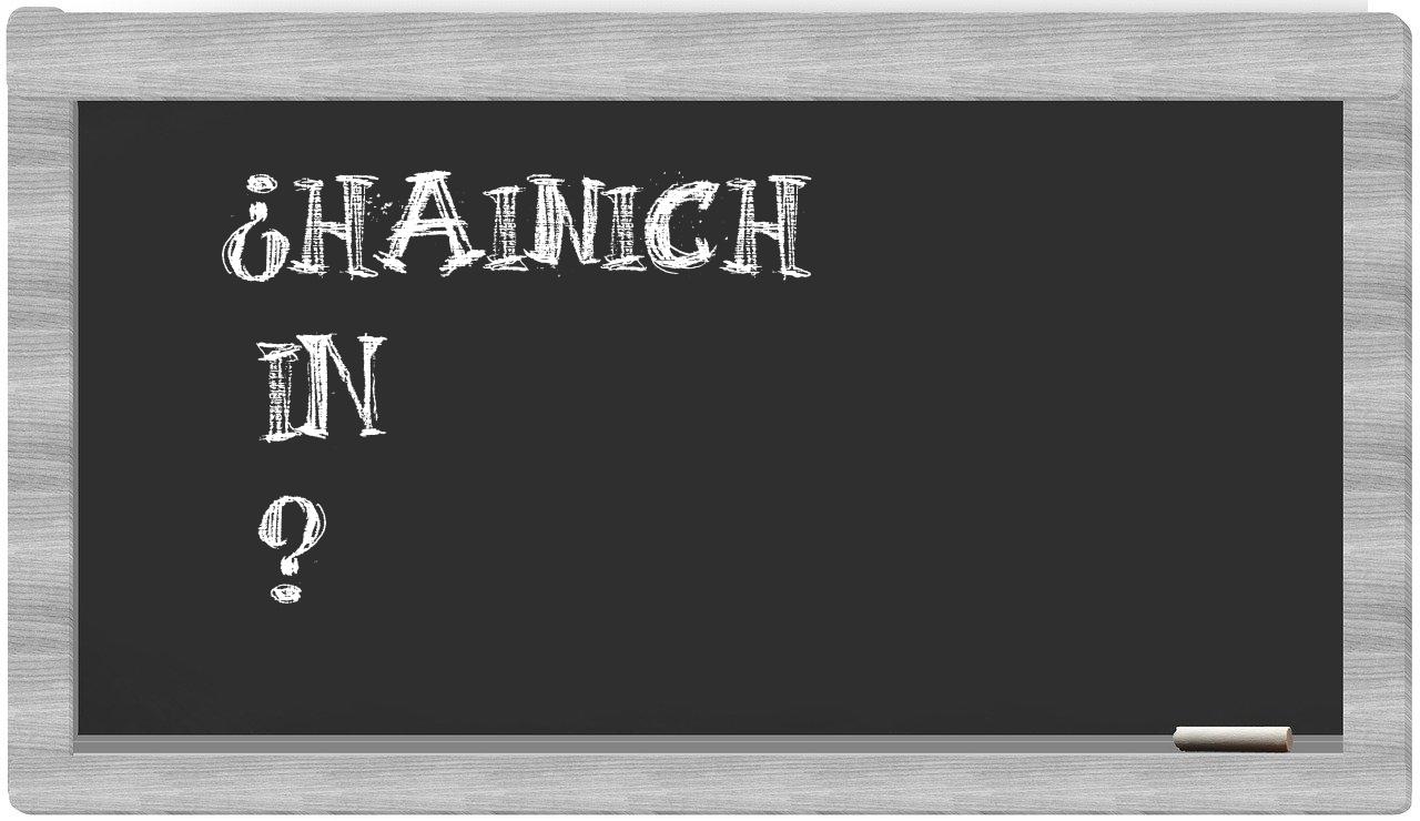 ¿Hainich en sílabas?