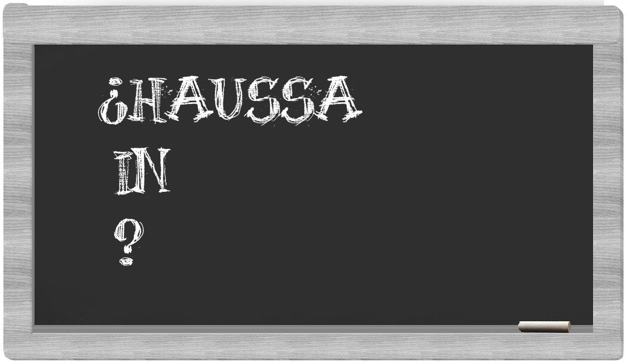 ¿Haussa en sílabas?