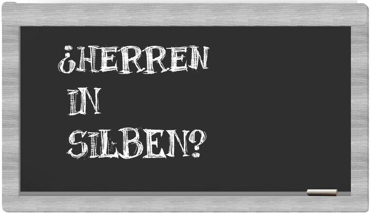Herren in syllables