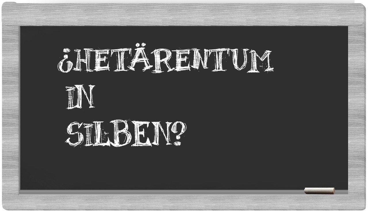 Hetärentum in syllables