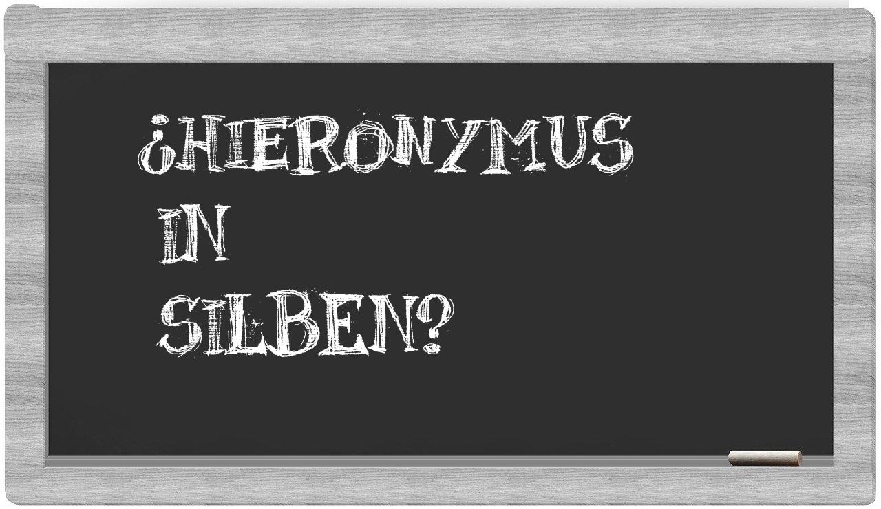 Hieronymus in syllables