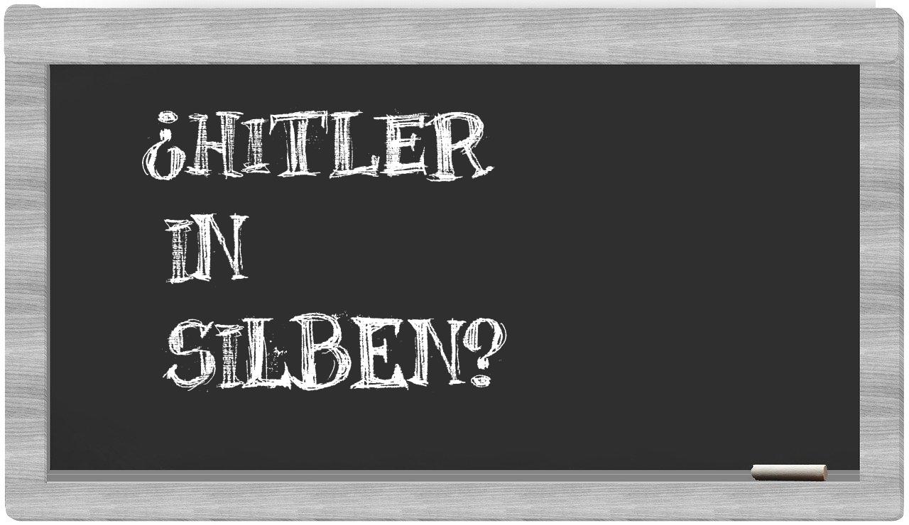 Hitler in syllables