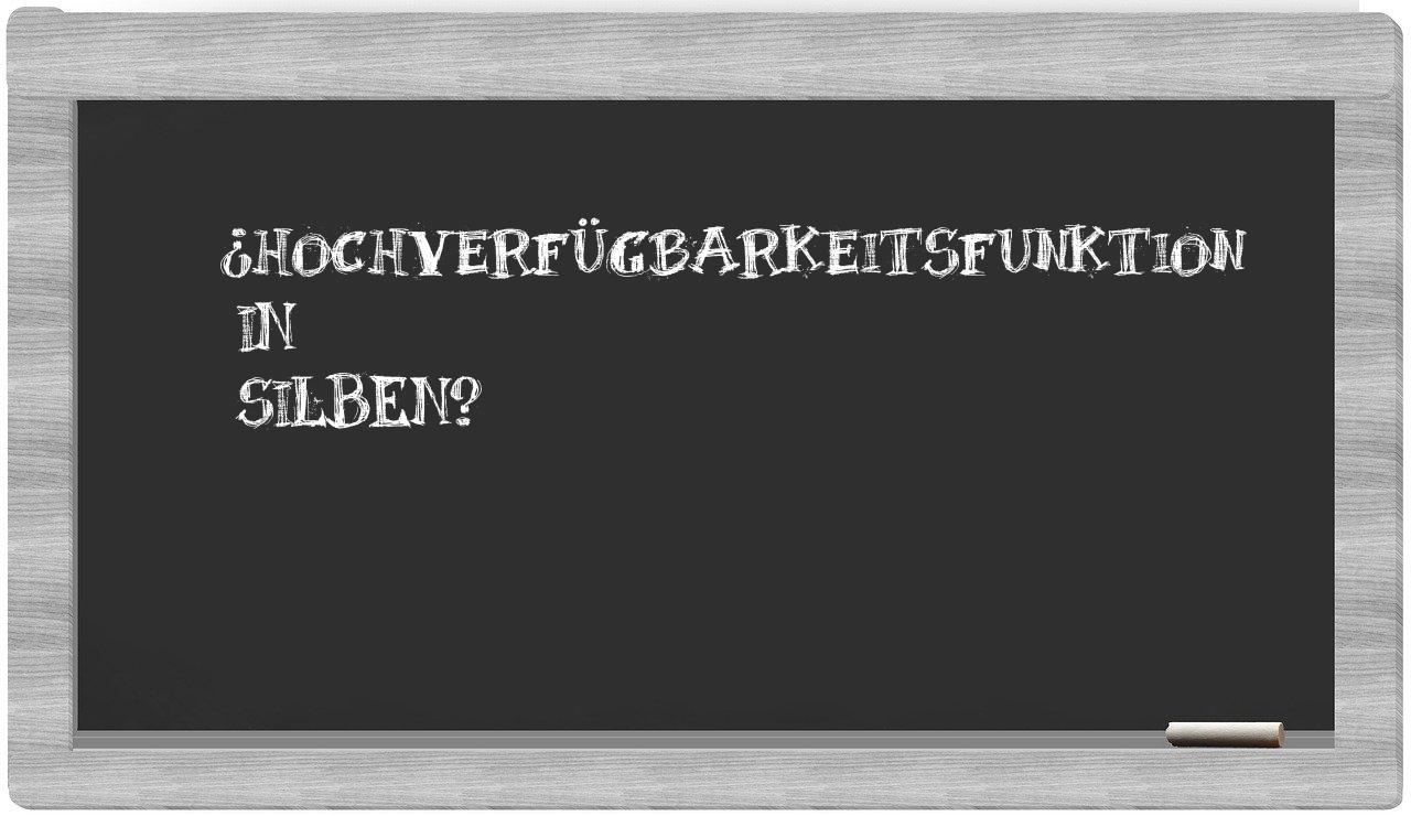 Hochverfügbarkeitsfunktion in syllables