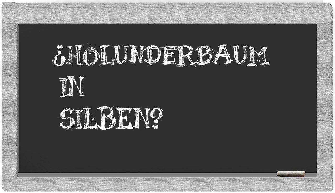 Holunderbaum in syllables