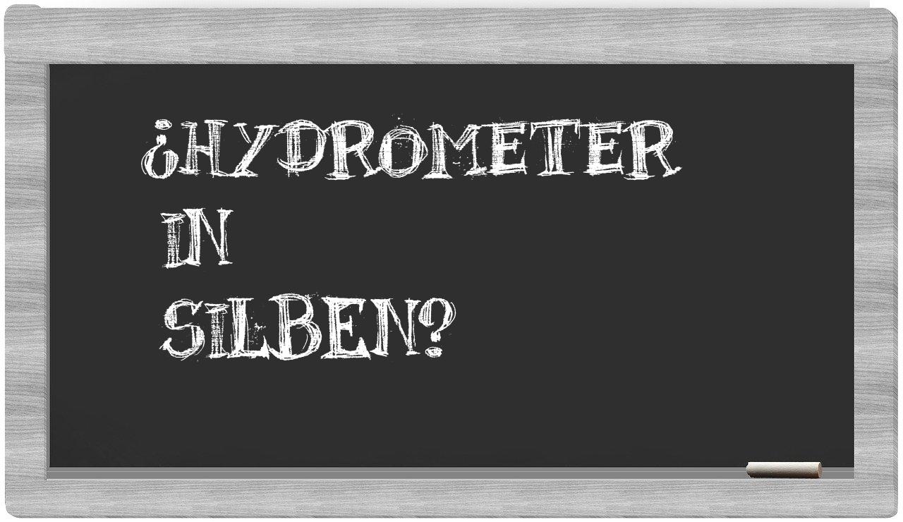 Hydrometer in syllables