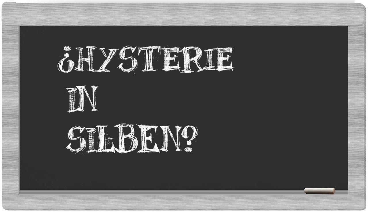 Hysterie in syllables
