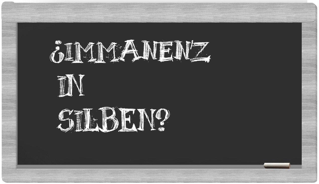 Immanenz in syllables