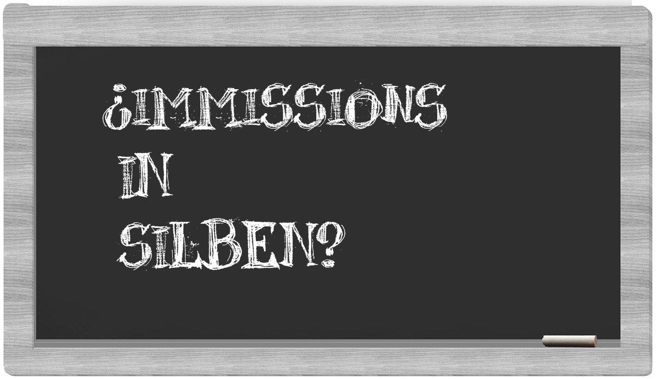 Immissions in syllables