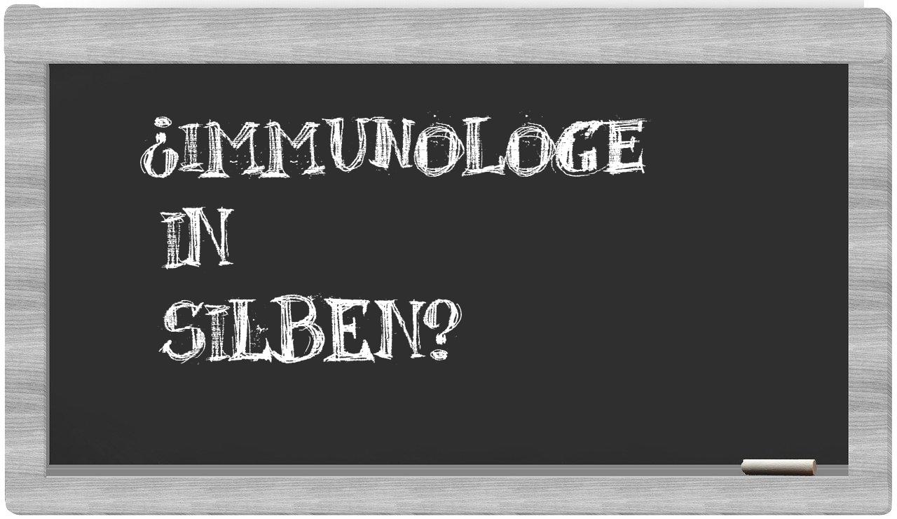 Immunologe in syllables