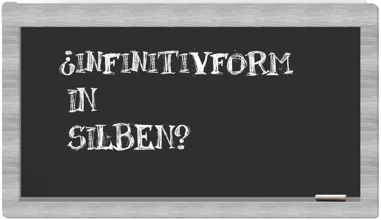 Infinitivform in syllables