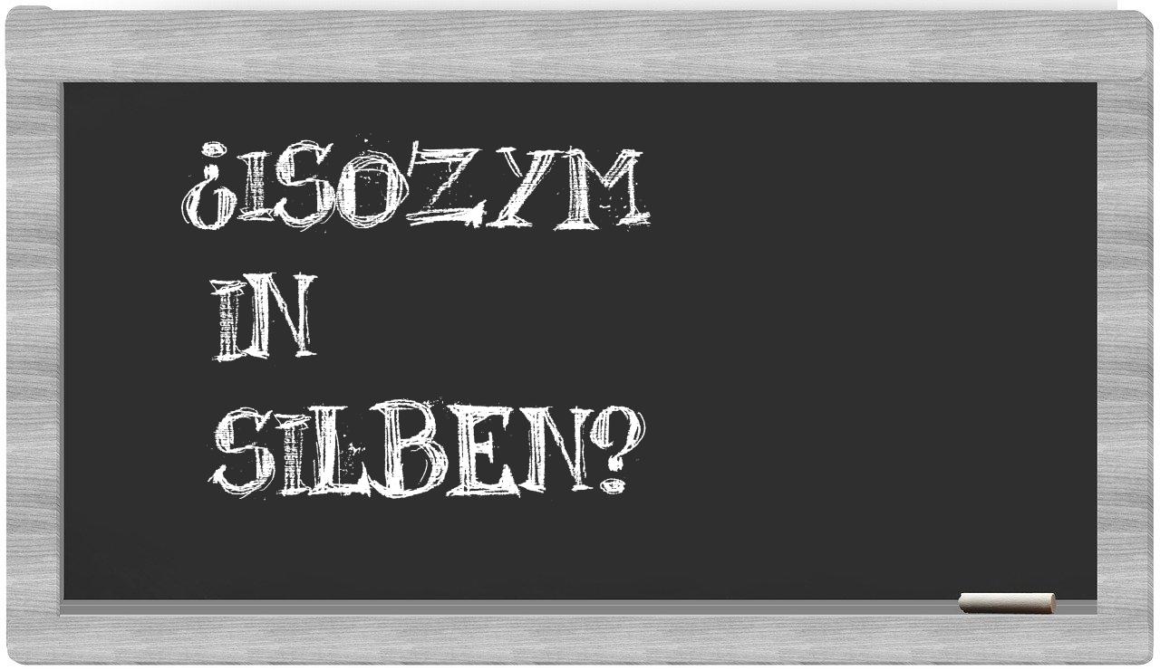 Isozym in syllables