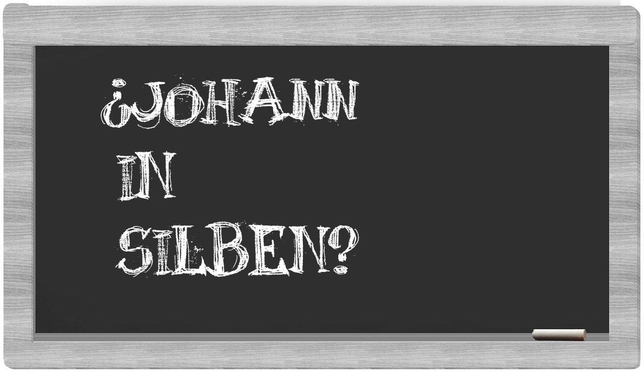 Johann in syllables