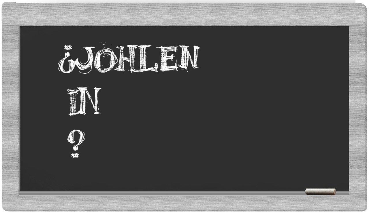 ¿Johlen en sílabas?