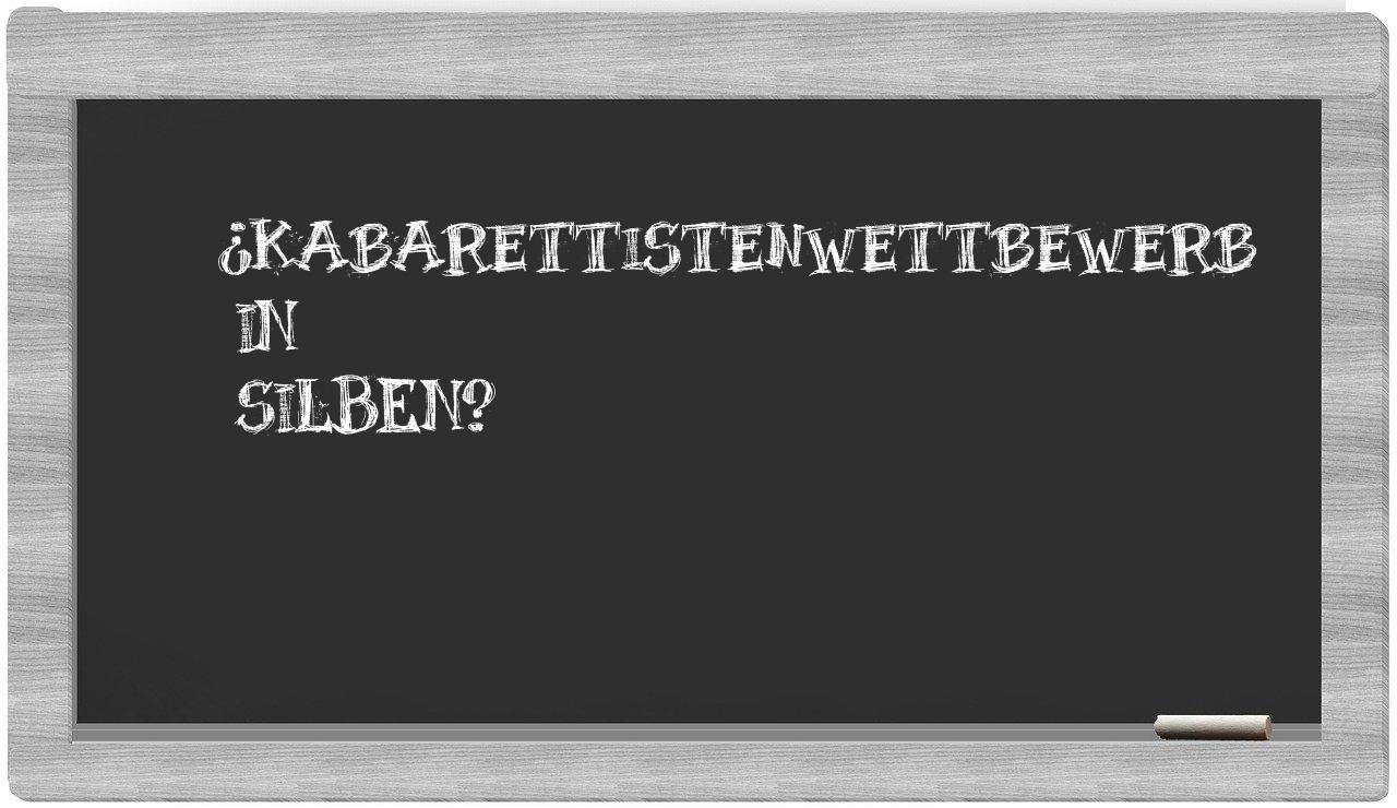 Kabarettistenwettbewerb in syllables