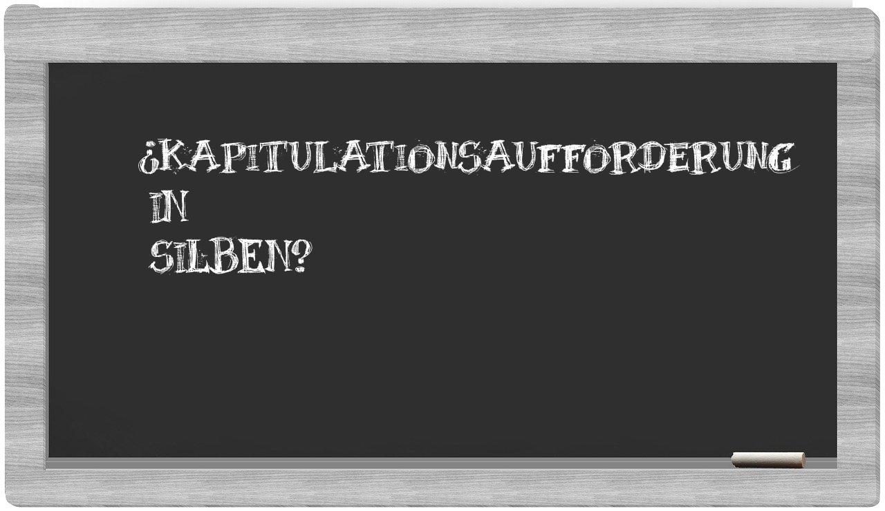 Kapitulationsaufforderung in syllables
