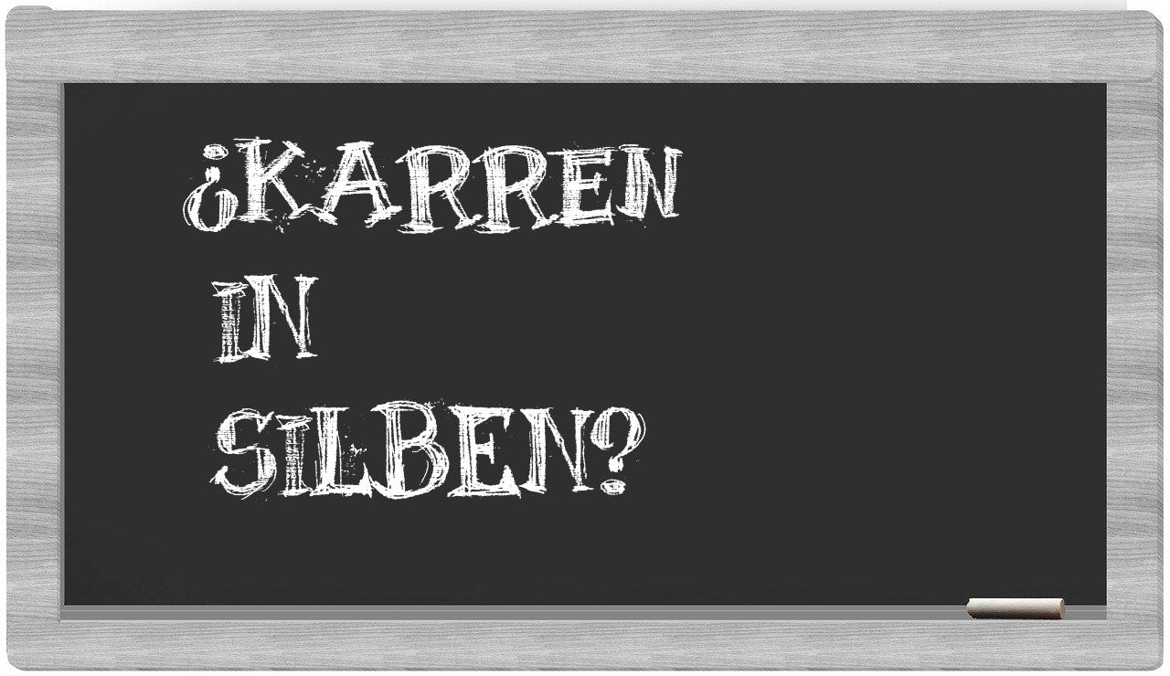 Karren in syllables