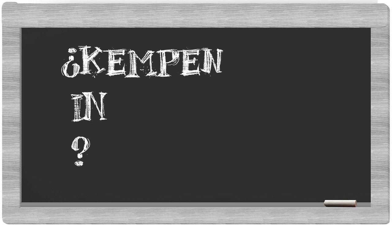 ¿Kempen en sílabas?