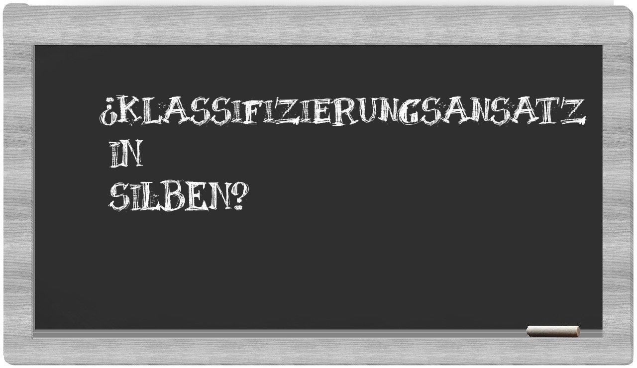 Klassifizierungsansatz in syllables