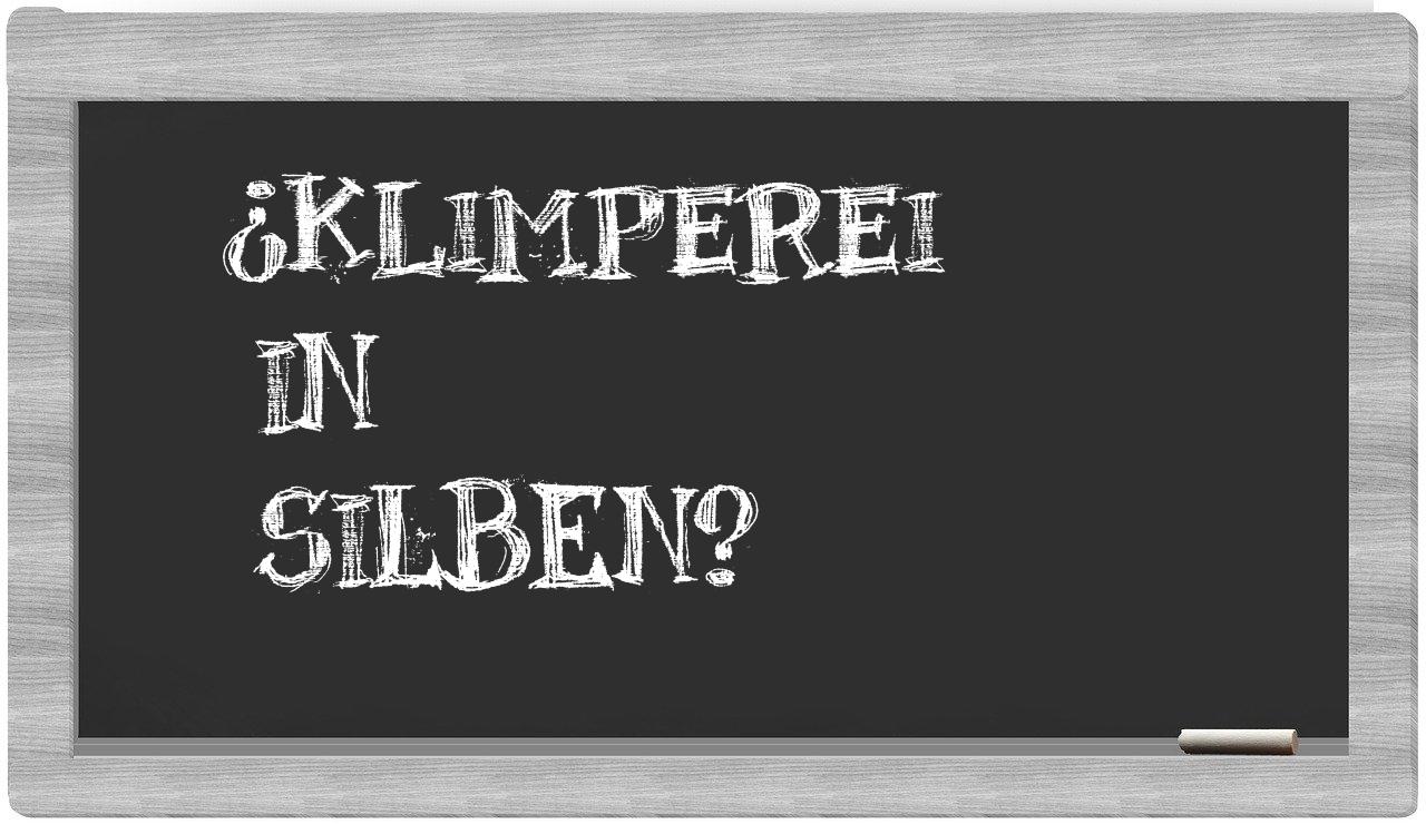 Klimperei in syllables