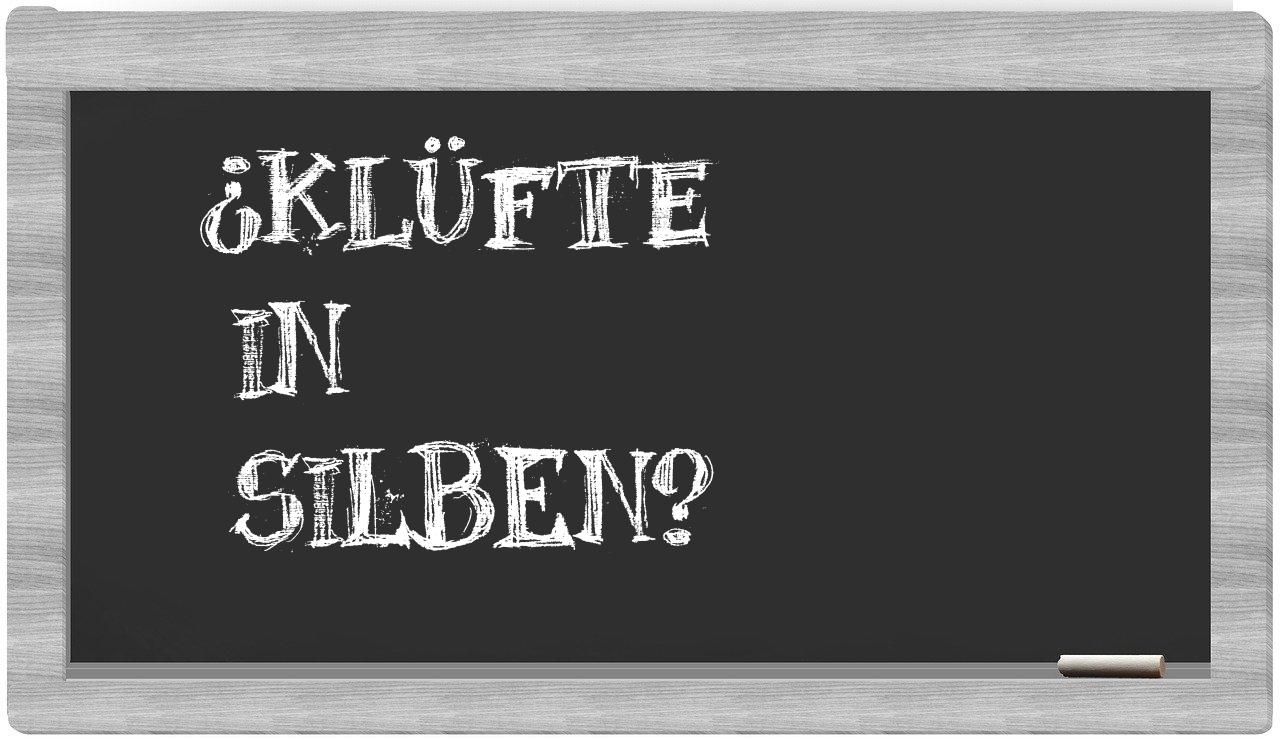 Klüfte in syllables