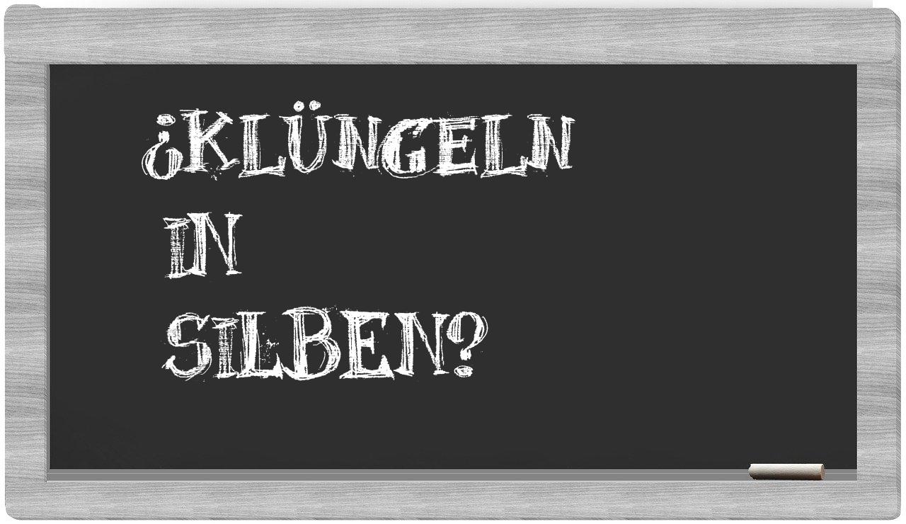 Klüngeln in syllables