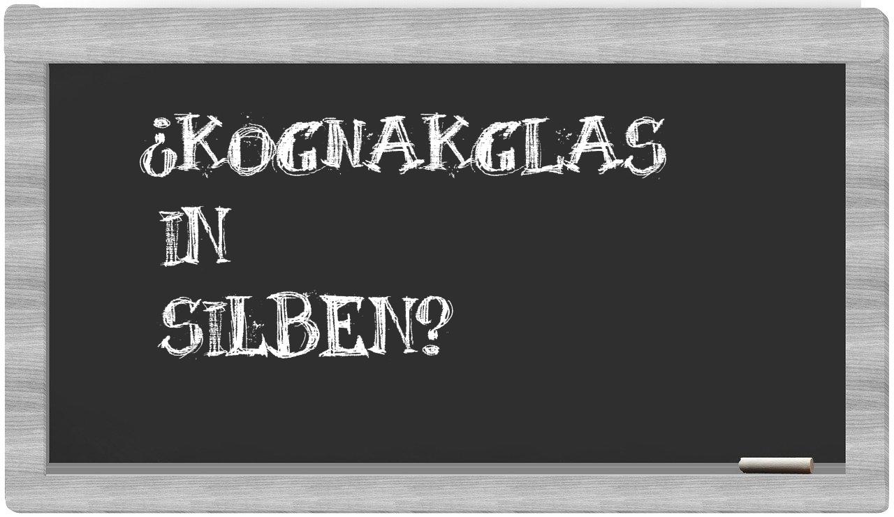 Kognakglas in syllables
