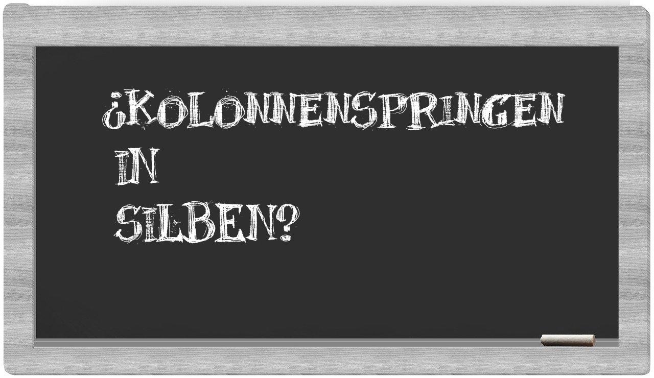 Kolonnenspringen in syllables