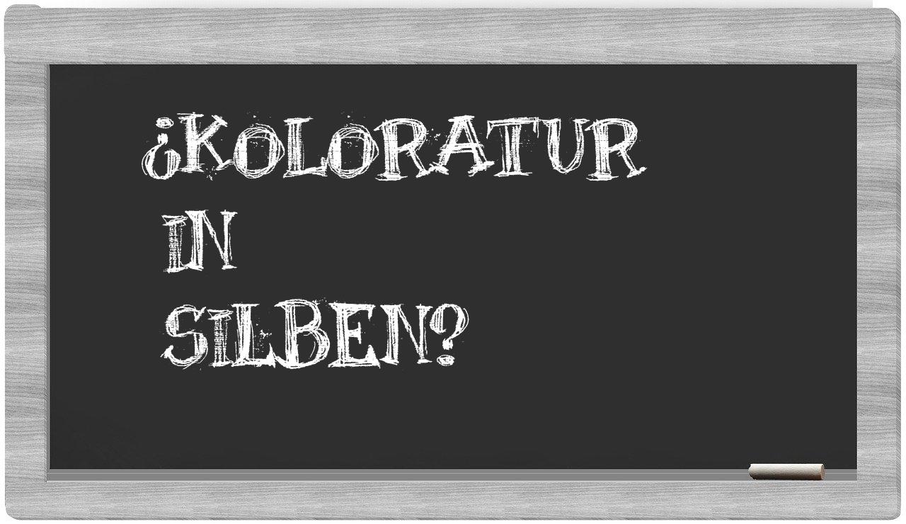 Koloratur in syllables