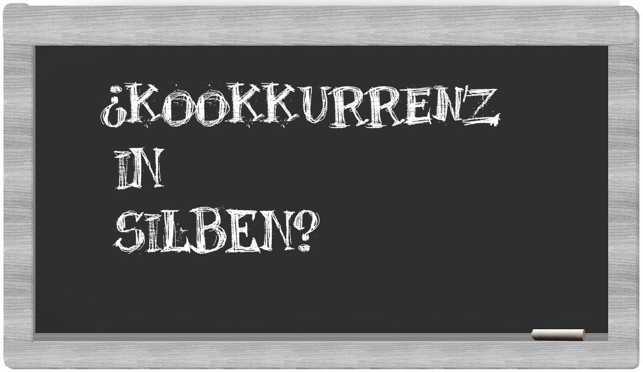 Kookkurrenz in syllables