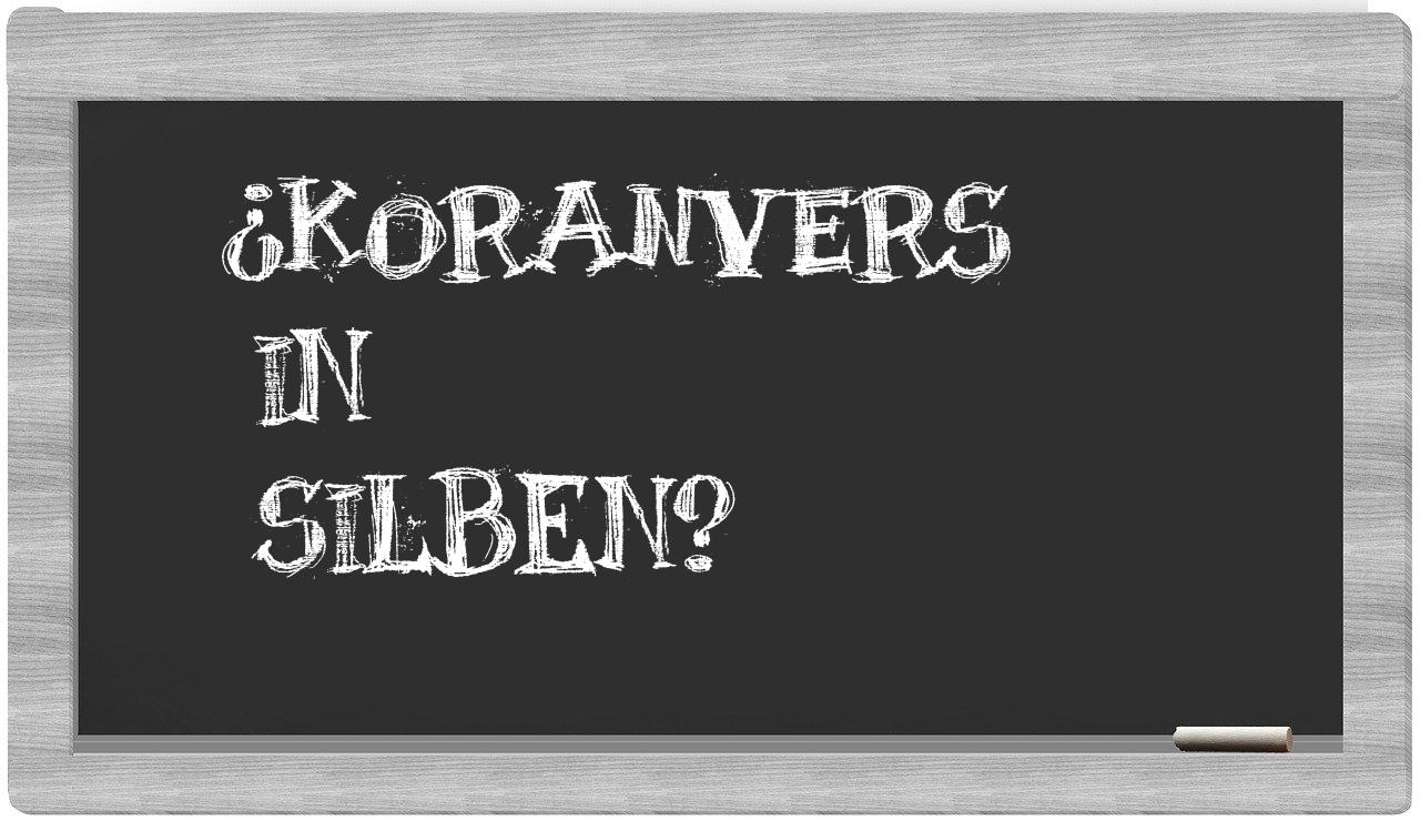Koranvers in syllables