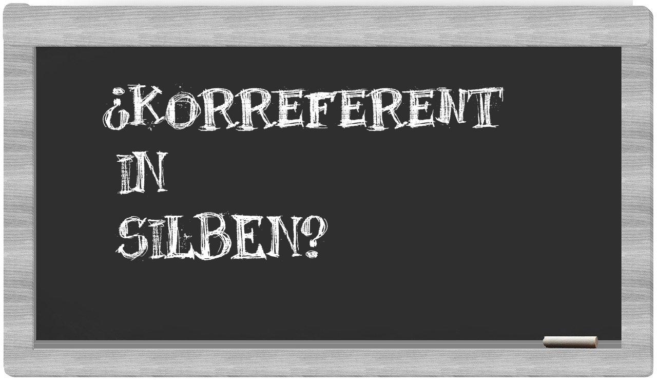 Korreferent in syllables