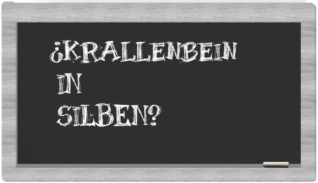 Krallenbein in syllables