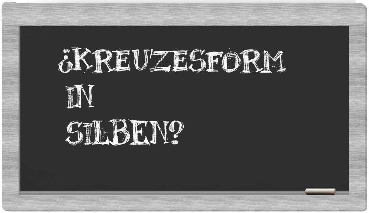 Kreuzesform in syllables