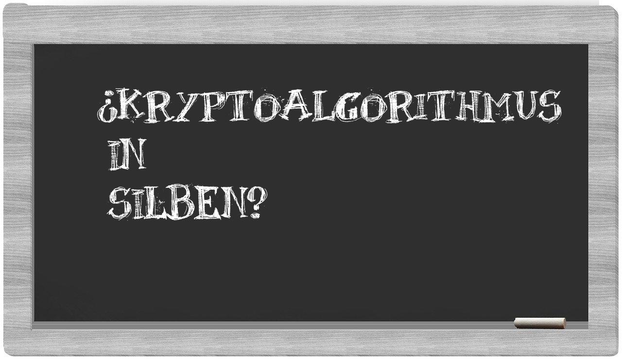 Kryptoalgorithmus in syllables