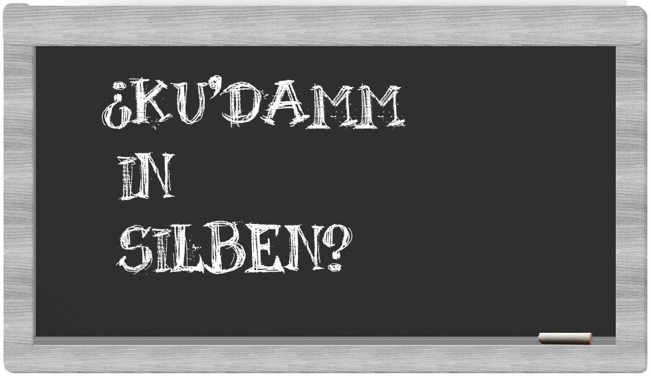 Ku'damm in syllables