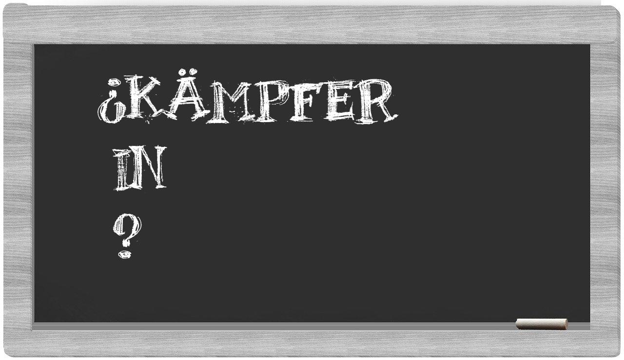 ¿Kämpfer en sílabas?