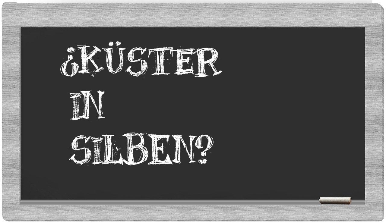 Küster in syllables
