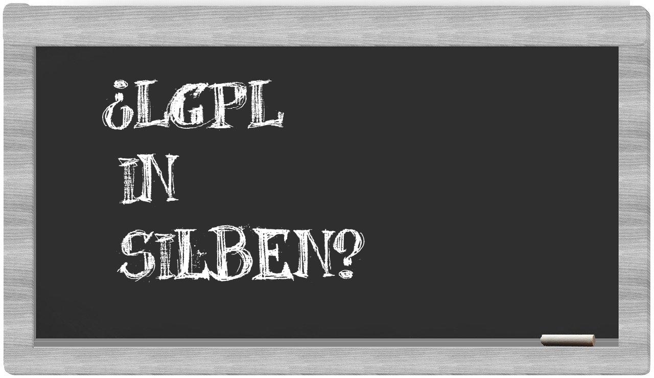 LGPL in syllables