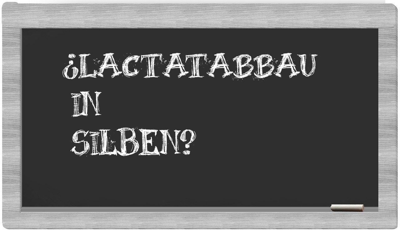 Lactatabbau in syllables