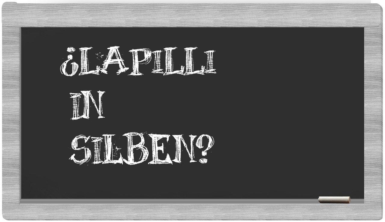 Lapilli in syllables