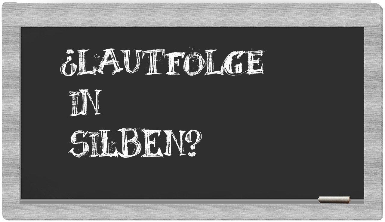 Lautfolge in syllables
