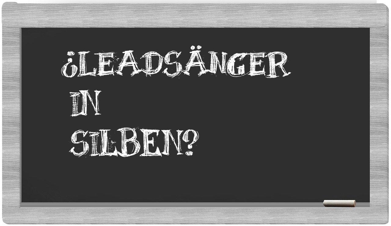 Leadsänger in syllables