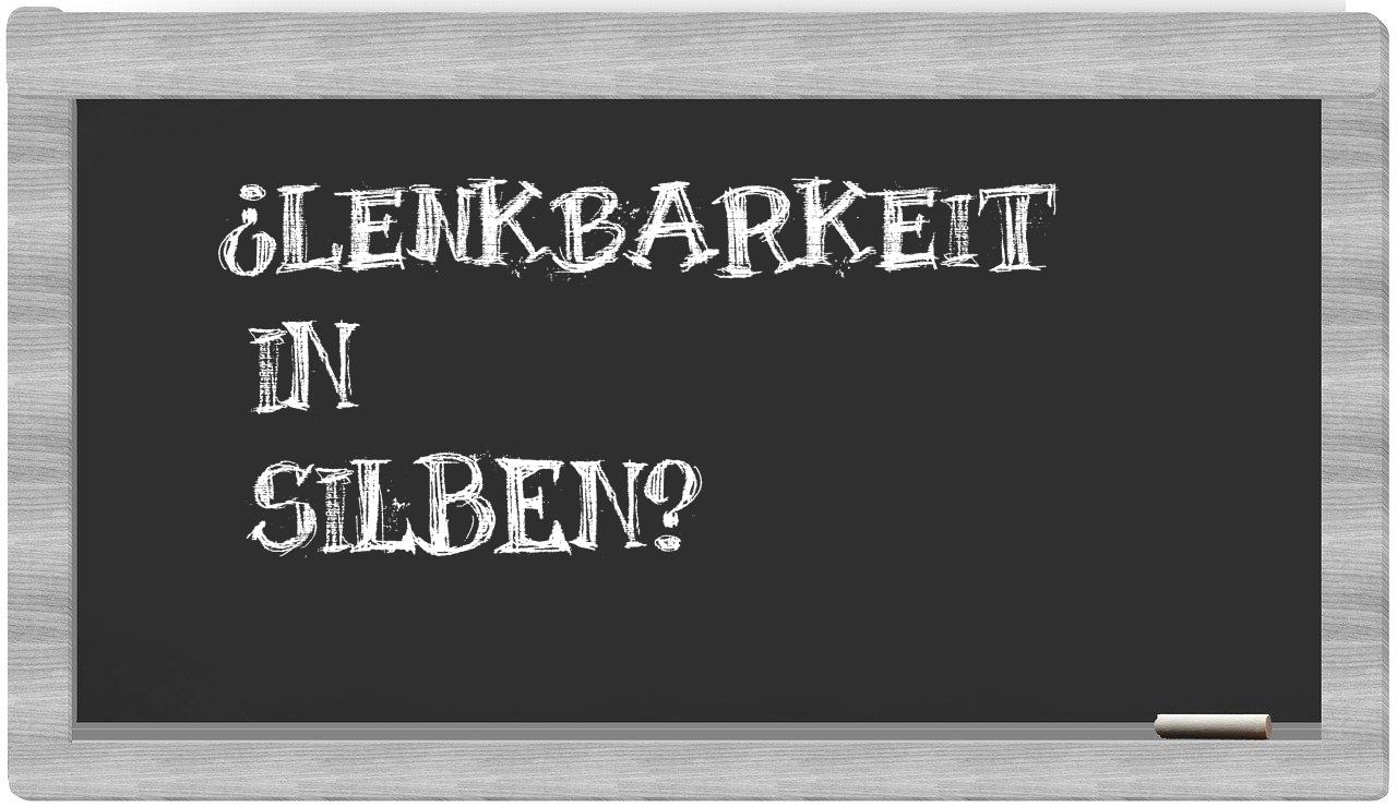 Lenkbarkeit in syllables