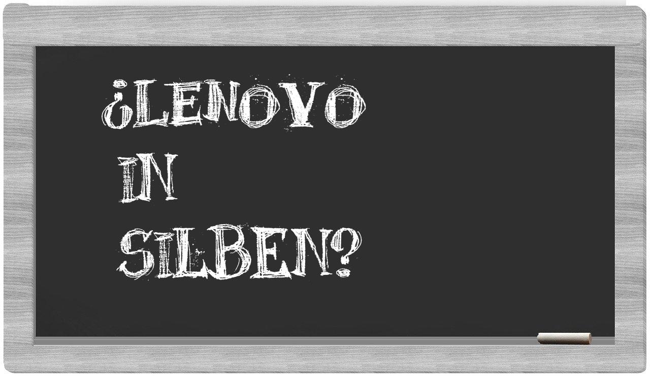 Lenovo in syllables